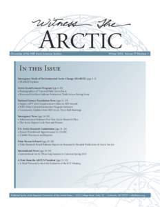ARCTIC  Chronicles of the NSF Arctic Sciences Section Winter 2013, Volume 17 Number 1