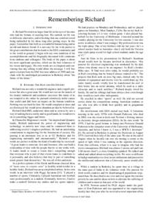 IEEE TRANSACTIONS ON COMPUTER-AIDED DESIGN OF INTEGRATED CIRCUITS AND SYSTEMS, VOL. 26, NO. 8, AUGUST[removed]Remembering Richard I. INTRODUCTION