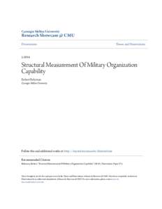 Structural Measurement Of Military Organization Capability