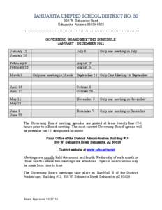 Microsoft Word - Board - School Lunch Schedule 2011.doc