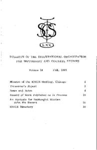 Bulletin of the International Organization for Septuagint and Cognate Studies