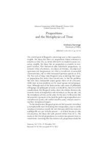 Disputatio’s Symposium on Berit Brogaard’s Transient Truths Oxford University Press, 2012 Propositions and the Metaphysics of Time Giuliano Torrengo