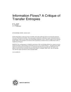 Information Flows? A Critique of Transfer Entropies