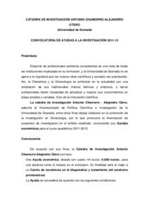 CTEDRA DE INVESTIGACIN ANTONIO CHAMORRO-ALEJANDRO OTERO