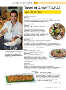 FOOD+DRINK  LOCAL FLAVOURS Taste of AHMEDABAD WITH
