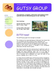 Newsletter SummerGUTSY GROUP Articles:  The patients, surgeons, dieticians and medical team