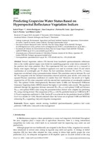 Predicting Grapevine Water Status Based on Hyperspectral Reflectance Vegetation Indices