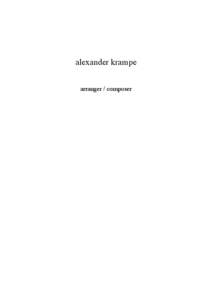 alexander krampe arranger / composer alexander krampe augustenstr[removed]münchen
