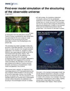 First-ever model simulation of the structuring of the observable universe