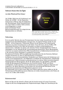 in ähnlicher Form auch veröffentlicht in: ASTRONOMIE+RAUMFAHRT im Unterricht, SSchwarze Sonne über der Ägäis von Anke Wendt und Peter Stinner Am 29.März 2006 hatten die Schülerinnen und
