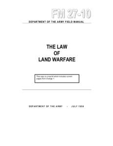 FMDEPARTMENT OF THE ARMY FIELD MANUAL THE LAW OF