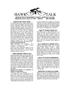 HAWK  TALK NEWSLETTER OF HETHERSETT HAWKS / SWINTON & CO CSC TH