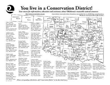Oklahoma Conservation District map and contact information