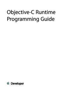 Objective-C Runtime Programming Guide Contents  Introduction 5