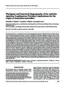 Blackwell Publishing LtdOxford, UKBIJBiological Journal of the Linnean Society0024-4066© 2007 The Linnean Society of London? [removed]? [removed]Original Article PHYLOGENY AND BIOGEOGRAPHY OF THE APORIINA M. F. BRABY