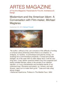 ARTES MAGAZINE A Fine Arts Magazine: Passionate for Fine Art, Architecture & Design    Modernism and the American Idiom: A