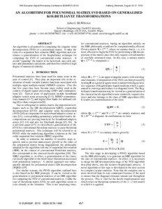An Algorithm for Polynomial Matrix SVD based on Generalised Kogbetliantz Transformations