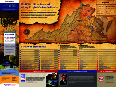 Legend  Civil War Sites Located Along Virginia’s Scenic Roads  150