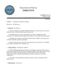 DoD Directive 6490.02E, February 8, 2012