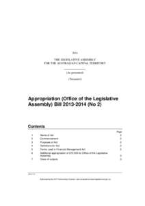 Appropriation (Office of the Legislative Assembly) Act[removed]No 2)