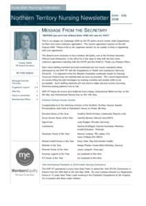 Australian Nursing Federation  Northern Territory Nursing Newsletter June - July 2008
