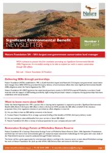 Significant Environmental Benefit  Newsletter Number 1
