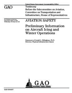 United States Government Accountability Office  GAO Testimony Before the Subcommittee on Aviation,