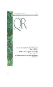 QUARTERLY REVIEW/FALL[removed]S5.00 A Journal of Theological Resources for Ministry