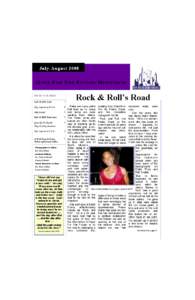 J u ly - Au g us t[removed]H OPE F OR T HE F UTURE MINISTRIES INSIDE THIS ISSUE:  Rock & Roll’s Road