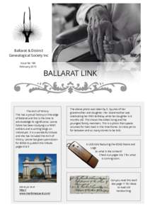 Ballarat & District Genealogical Society Inc Issue No 184 FebruaryBALLARAT LINK