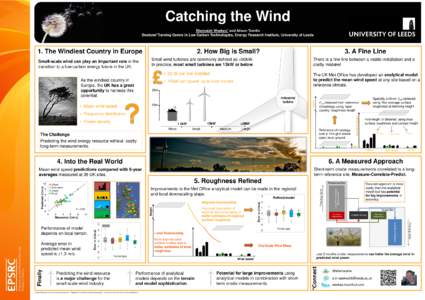 Catching the Wind Shemaiah Weekes* and Alison Tomlin Doctoral Training Centre in Low Carbon Technologies, Energy Research Institute, University of Leeds 2. How Big is Small?