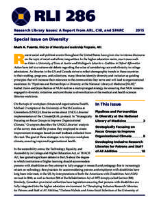 RLI 286 Research Library Issues: A Report from ARL, CNI, and SPARCSpecial Issue on Diversity