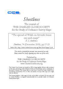 Sheetlines The journal of THE CHARLES CLOSE SOCIETY