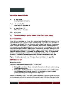 Technical Memorandum To: Mr. Brian Glover Sierra Capital & Investment, Inc.