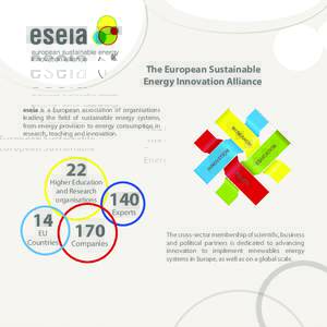 The European Sustainable Energy Innovation Alliance eseia is a European association of organisations leading the field of sustainable energy systems, from energy provision to energy consumption in research, teaching and 