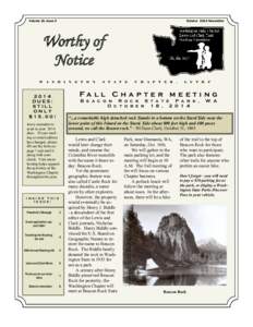 October 2014 Newsletter  Volume 15, Issue 3 Worthy of Notice