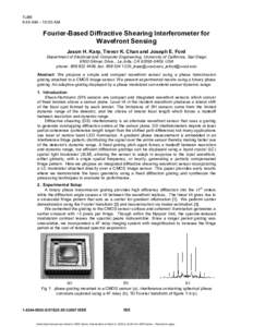 Fourier-Based Diffractive Shearing Interferometer for Wavefront Sensing