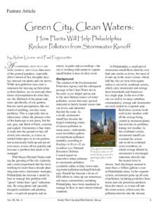 Feature Article  Green City, Clean Waters: How Plants Will Help Philadelphia Reduce Pollution from Stormwater Runoff