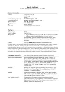 Microsoft Word - marek-jedlinski-resume-en.doc