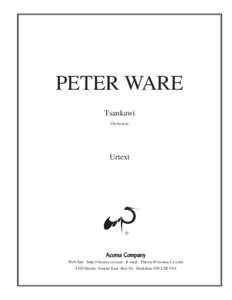 PETER WARE Tsankawi Orchestra Urtext