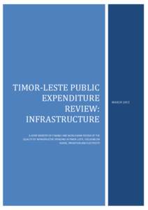 TIMOR-LESTE PUBLIC EXPENDITURE REVIEW: INFRASTRUCTURE