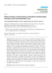 Dietary Proteins as Determinants of Metabolic and Physiologic Functions of the Gastrointestinal Tract