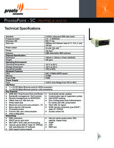 ProntoPoint - SC  PN-PPSC-A[removed]Technical Specifications Standard