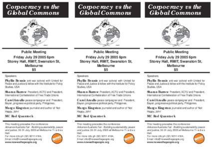 Corpocracy vs the Global Commons Corpocracy vs the Global Commons
