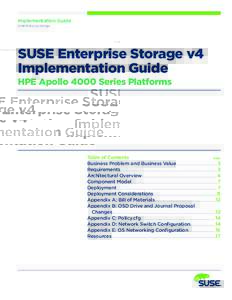 Implementation Guide SUSE Enterprise Storage SUSE Enterprise Storage v4 Implementation Guide HPE Apollo 4000 Series Platforms