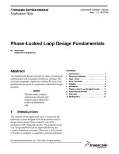 Phase-Locked Loop Design Fundamentals