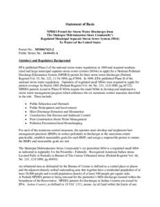 Statement of Basis for Draft NPDES Permit for Shakopee Mdwakanton Sioux Community - April 2014
