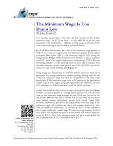 The Minimum Wage Is Too Damn Low