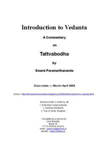 Introduction to Vedanta – A Commentary on Tattvabodha