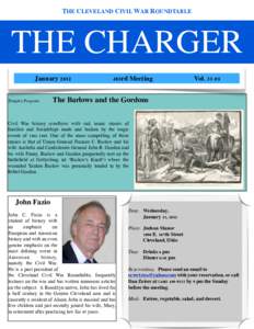 THE CLEVELAND CIVIL WAR ROUNDTABLE  THE CHARGER January 2012 Tonight’s Program:
